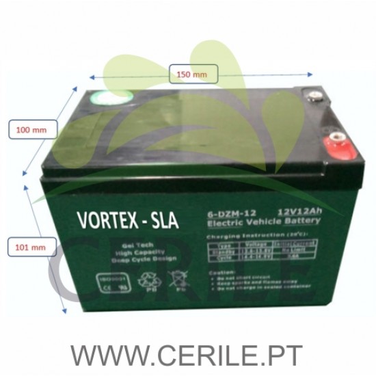 BATERIA CHUMBO BICICLETAS ELÉTRICAS VOTEX SLA 12V 12AH