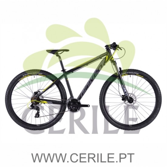 BICICLETA 29 ELEVEN VORTEX 1.0 HOMEM ALUMÍNIO (DISCO HIDRAULICO-SUSPENSÃO) 24V PRETO/AMARELO L