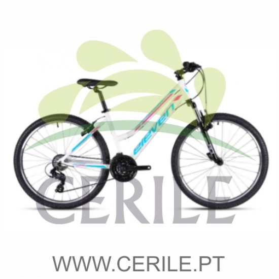 BICICLETA 26 ELEVEN PRO SENHORA ALUMÍNIO ( SUSPENSÃO ) 21V BRANCA