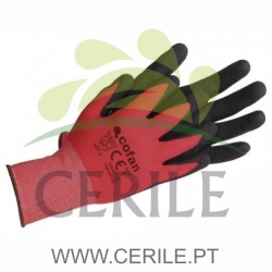LUVAS DE NITRILO IMPREGNADA REVESTIDA VERMELHO/PRETO