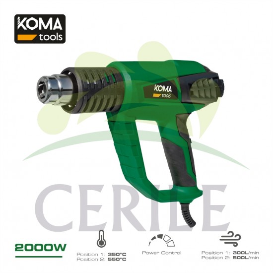 PISTOLA DE CALOR ELETRICA 2000W KOMA TOOLS