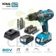 KIT BERBEQUIM / PARAFUSADORA COM PERCUSSÃO E MARTELO PERFURADOR PRO SERIES BATTERY KOMA TOOLS