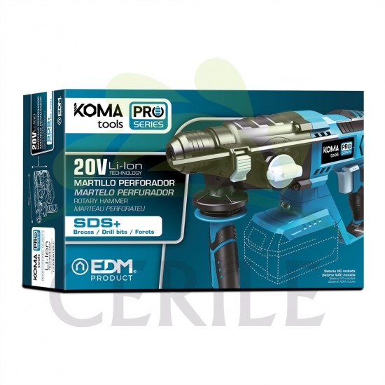 BERBEQUIM DE MARTELO DEMOLIDOR 20V KOMA TOOLS PRO SERIES BATTERY