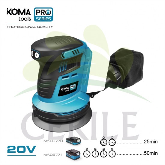 LIXADORA EXCENTRICA 20V BRUSHLESS (SEM BATERIA E CARREGADOR) KOMA TOOLS PRO SERIES BATTERY