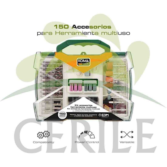 KIT DE 150 ACESSÓRIOS KOMA TOOLS