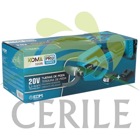 KIT TESOURA DE PODA 20 V COM BATERIA E CARREGADOR KOMA TOOLS