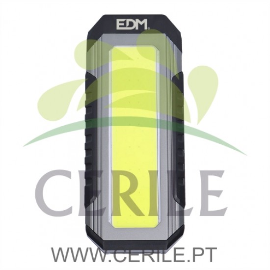 LANTERNA RECARREGÁVEL XL 10W 3 LEDS 1000Lm 2x2000mAh EDM