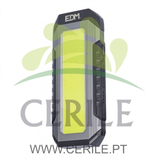 LANTERNA RECARREGÁVEL XL 10W 3 LEDS 1000Lm 2x2000mAh EDM