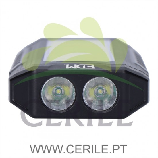 LANTERNA RECARREGÁVEL XL 10W 3 LEDS 1000Lm 2x2000mAh EDM