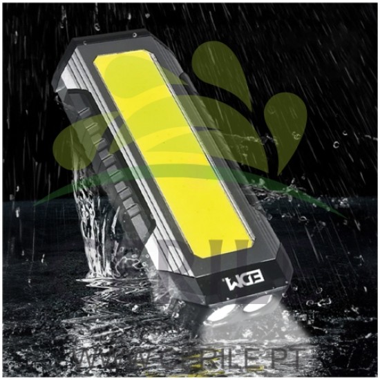 LANTERNA RECARREGÁVEL XL 10W 3 LEDS 1000Lm 2x2000mAh EDM