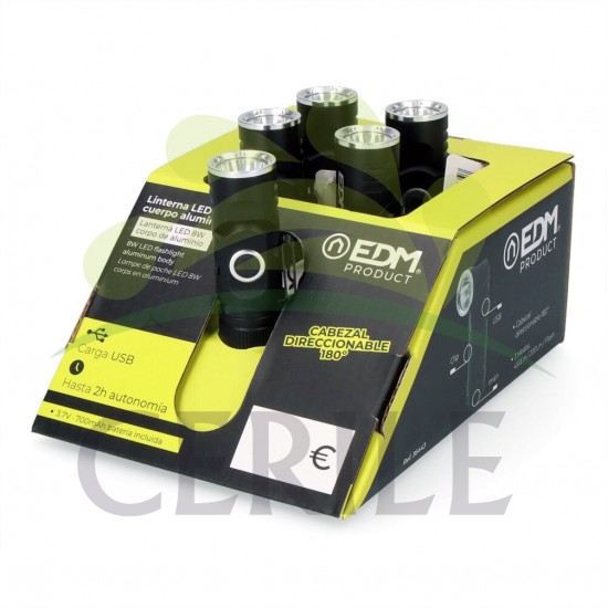 MINI LANTERNA LED NANO VORTEX, DIRECIONÁVEL, ALUMÍNIO, RECARREGÁVEL, 8 W 450 lm