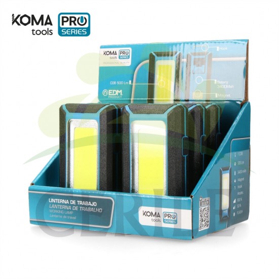 LANTERNA LED PROFISSIONAL COB 500 LÚMENES 8W KOMA TOOLS