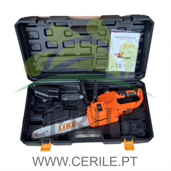 KIT MOTOSSERRA A BATERIA LIKE CS018 + BATERIA 4AH + CARREGADOR