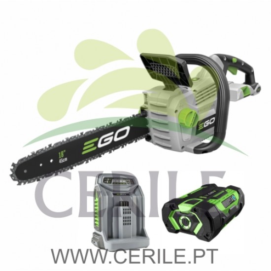 KIT MOTOSSERRA A BATERIA EGO POWER 45CM CS1800E (BATERIA 5AH + CARREGADOR RÁPIDO)
