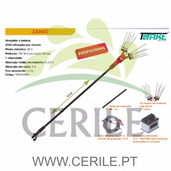 VAREJADOR ELÉTRICO PROFISSIONAL HASTE FIXA TORKE ZARKO + EXTENSÃO